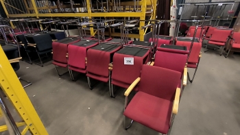 Tárgyalószék (piros-fa karfás)