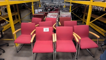 Tárgyalószék (piros-fa karfás)