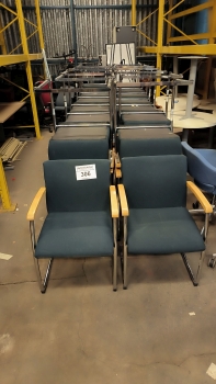 Tárgyalószék (kék-fa karfás)